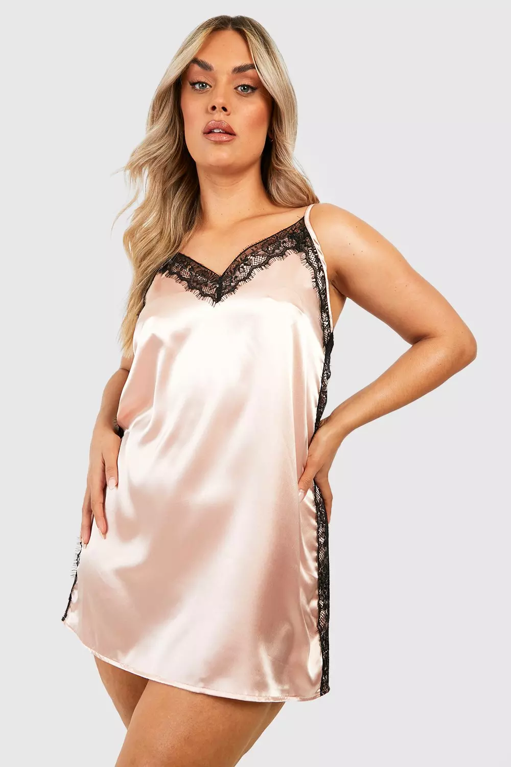 Plus size 2025 satin chemise